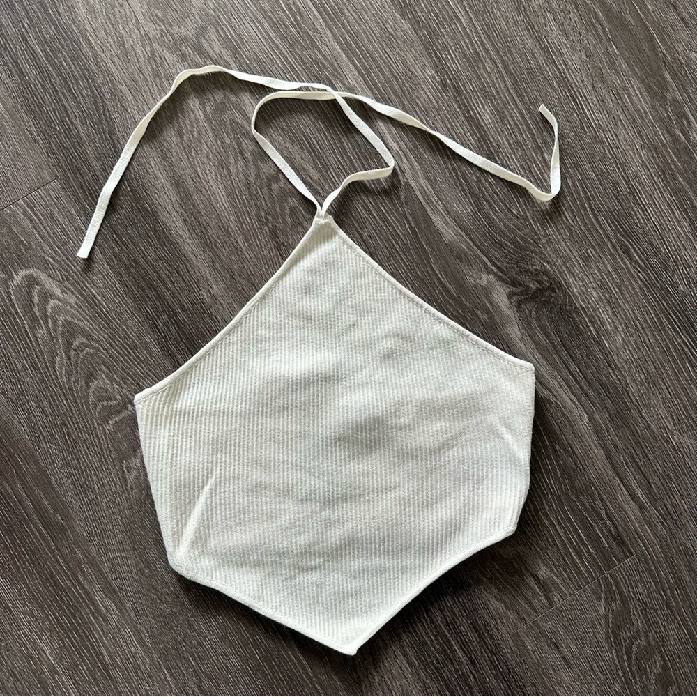 House of Harlow 1960 White Bandana Knit Halter Top - M